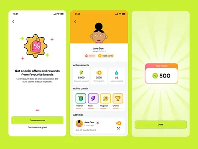Rewards App Exploration rewards shopping ui