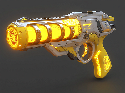 Plasma Revolver 3d modelling blender cgi futuristic r1n7t0xb