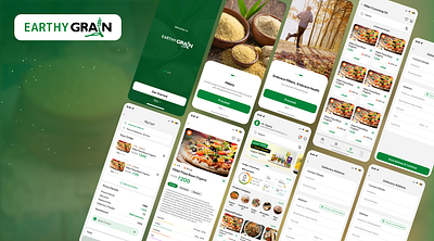 Earthy Grain App Screens branding ui ux