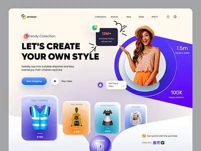 Fashion Brand || Landing Page Exploration product ui ux web website