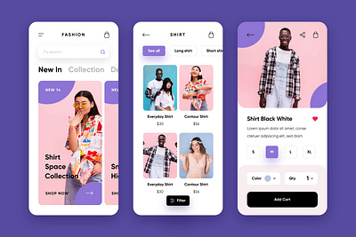 Fashion shopping app app design