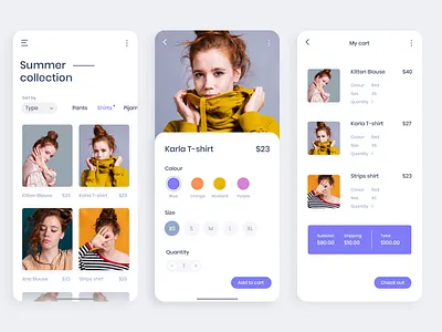 Fashion shopping app design app design