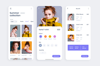 Fashion shopping app design app design