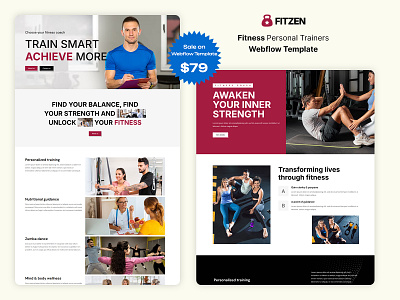 Fitzen - Wellness Website Webflow Template fitness brand fitness coach fitness marketing gym website health and wellness health coach health website mobile friendly online coaching personal trainer premium responsive seo friendly uiux webdesign webdevelopment webflow webflow theme webflow website wellness website