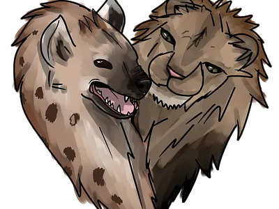 Rival Heart Hyena vs Lion illustration