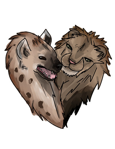 Rival Heart Hyena vs Lion illustration