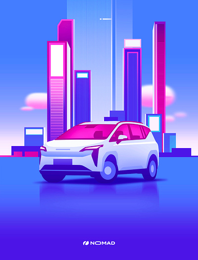 Nomad Mobility artdirection brand branding cars design editorial editorialillustration electric energy environment event identity illustration magazine mobility press web