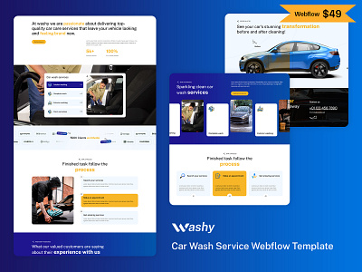 Washy - Transportation Website Webflow Template auto dealing business car care business car wash car wash services maintenance centers mobile friendly responsive responsive design seo friendly transportation uiux vehicle cleaning webdesign webdevelopment webflow webflow development webflow template webflow theme webflow website