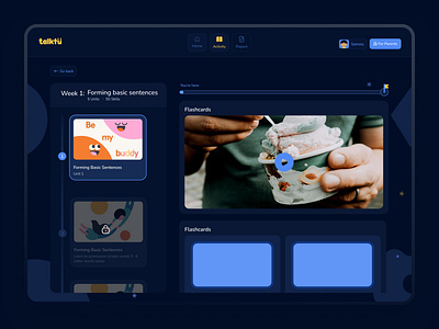 Kids Learning App UI dashboard learning speech ui