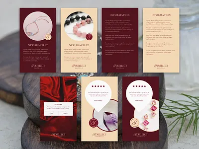 Instagram story templates, page design digital marketing jewelry page design social media story templates