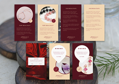 Instagram story templates, page design digital marketing jewelry page design social media story templates