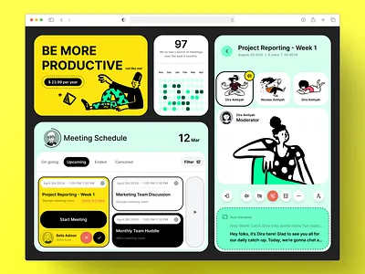 Your Productivity Hub - Productivity application application calendar illustration meeting productivity app ui ux your productivity hub