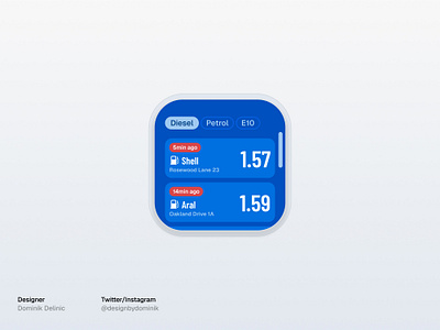 Day 29/30: Gas Prices Tracker Widget app appdesign design ios ui ux widget