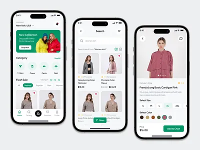 Fashion Ecommerce App animation application b2c cart clean clothes clothing ecommerce fashion minimalist mobile app mobile design modern online shop saas shop shopify starup store ui kit