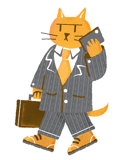 Business cat by James Olstein adobeillustrator business cat conceptual illustration conceptual illustrator editorial editorial illustration illustration james olstein james olstein illustration jamesolstein.com texture vector