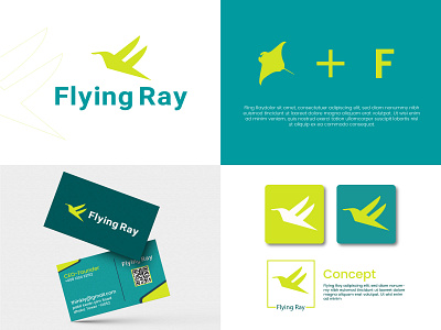 Modern Flying Ray Logo Design & Brand Identity brand branding brandingidentity brandmark business businesslogo companylogo flyingray graphic design logo logodesign logoshop modern monogramlogo visualidentity