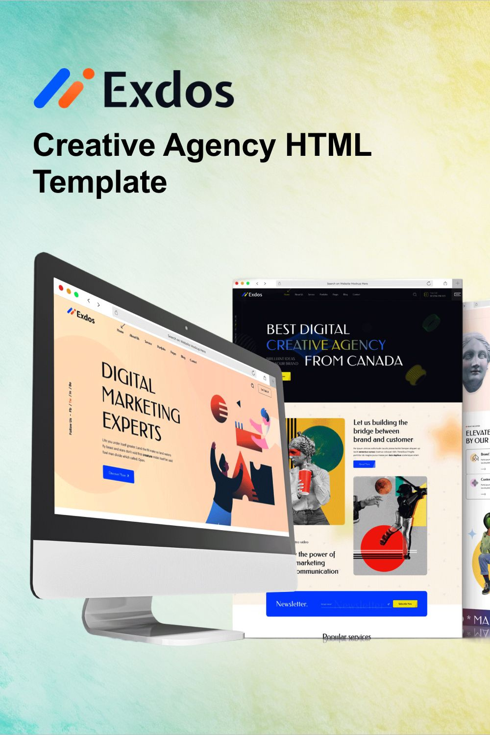 Exdos - Creative Agency HTML Template agency bootstrap construction corporate agency creative digital agency minimal proffesional protfolio web design web design service