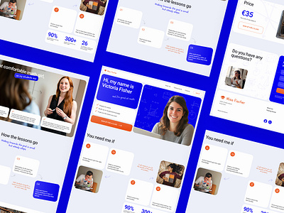 Website for math tutor bento style blue business website colourful design commercial website educational website landingpage ui ux web webdesign website