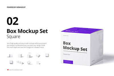 Box Mockup Set 02 Square box mockup set 02 square cable candy cosmetics device electronic electronics food gift box hair high hygiene label makeup medicine mockup package packaging