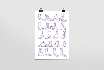 Shoes poster art artist artwork drawing illustration illustrator procreate shoes