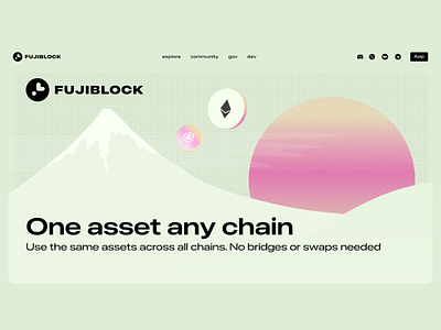 Fujiblock landing 3d blockchain crypto landing