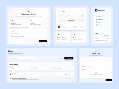 DubClone - URL Shortner Design Concept branding figma figmadesign linkmanagement marketingtech opensource productdesign shortlinks uidesign uiux