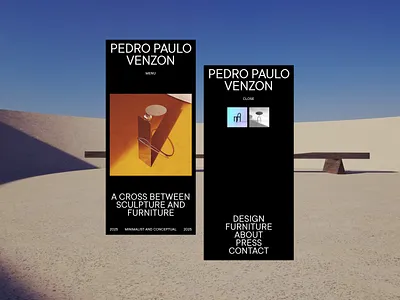 Furniture Designer's Website – Mobile Version grid homepage layout menu minimal mobile typography ui ui design ux ux design web web design