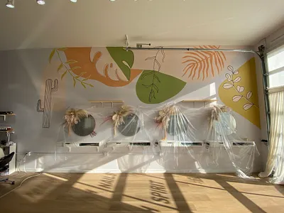 Fika Beauty Mural digital design mural mural design muralist murals paint walls painted art