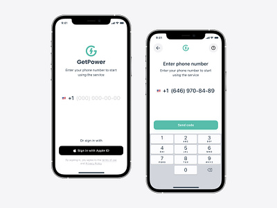 Login and Sign Up form getpower ios light login sign sign in sign up