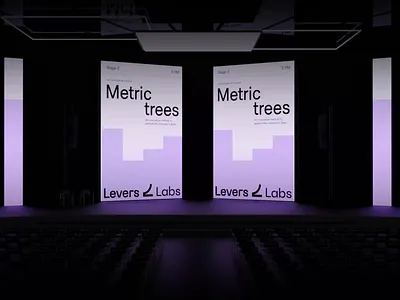 Levers Labs - Conference Stage 3d agency animation billboard branding cinema4d conference stage corporate identity graphic design identity levers labs mockup motion graphics octane render scene startup studio unikorns