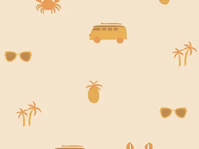 Surface Designs beach life design graphic design illustration illustrations illustrator pattern design surface design surfing textile design van life
