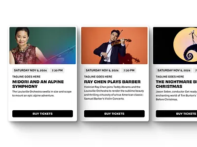 Event Cards buy tickets card ui depth dimension drop shadow event event card shadows