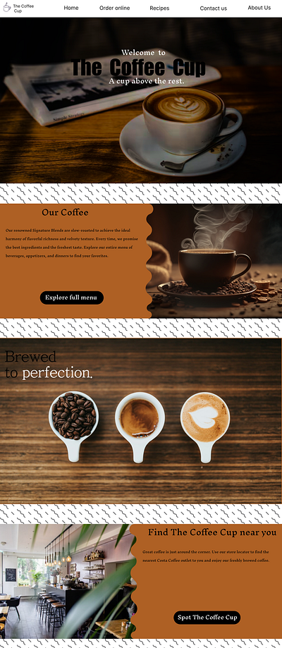 The Coffee Cup branding cafe coffee graphic design interface typography ui ux web design website