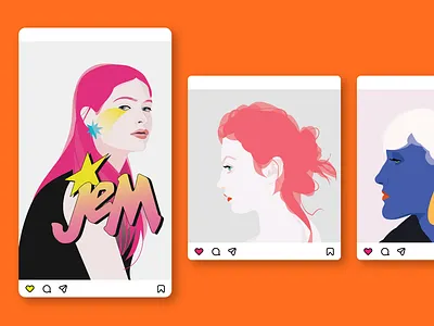 Hair model shoot illustration 1980s art branding color design drawings graphics hair illustration illustrator instagram jem models pink portrait unique vector vintage visuals women