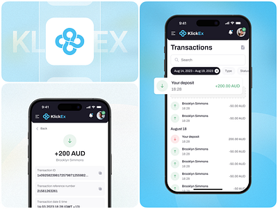 KlickEx – Banking App UI UX Design app bank app banking dashboard core app dashboard finance finance app onboarding financial app fintech fintech app fintech dashboard fintech landing page fintech website mobile mobile app design mobile app ui modern app ui mvp platform platform ui web app