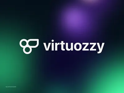 Virtuozzy, logo on background app background black blur brand branding chords composer creator green harmonics key visual logo mobile music symbol typography vector violet visual direction