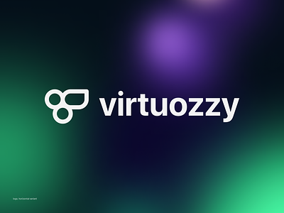 Virtuozzy, logo on background app background black blur brand branding chords composer creator green harmonics key visual logo mobile music symbol typography vector violet visual direction