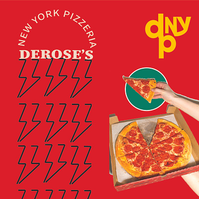 DeRose's New York Pizzeria: Logo, Branding, & Social Media brand campaign branding design graphic design illustration logo logo design marketing photoshop social media