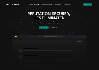 Eliminar Cybersecurity Website Design creative website cybersecurity cybersecurity landing page cybersecurity website landing page landing page design modern website motion website tech landing page tech web design tech website ui ux web design website animation