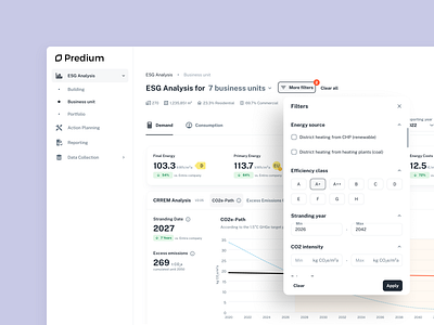 Filters UI branding clean dashboard esg filter filter by filter panel filtering modal filter more filters navigation number range popup sorting ui ui kit ux viewing option