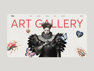 Art gallery design concept art design gallery graphic design illustration land landig page minimalism museum ui