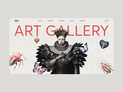 Art gallery design concept art design gallery graphic design illustration land landig page minimalism museum ui