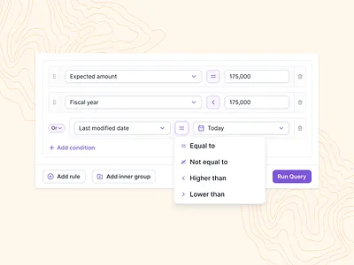 Query builder (exploration) apollo builder clearbit crm flow flow structure for builder form funnel gong hubspot logic lusha outreach query query builder rule builder salesforce salesloft zoominfo