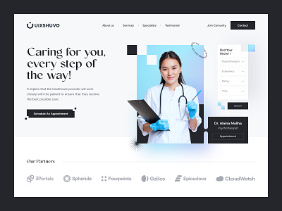 Carely - Medical Clinic Landing Page cancer clean dna dna clinic health care health website hospital lab lab research landing page medical medical startup meditech mobile product design surgery treatment ui ux web design webdesign