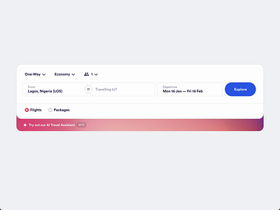 Travel Widget Exploration ai minimal product design travel ui ux widget