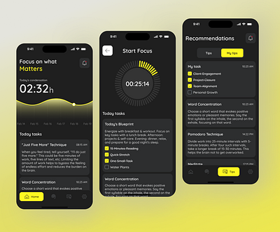 Focus. Track. Analyze - App branding logo ui