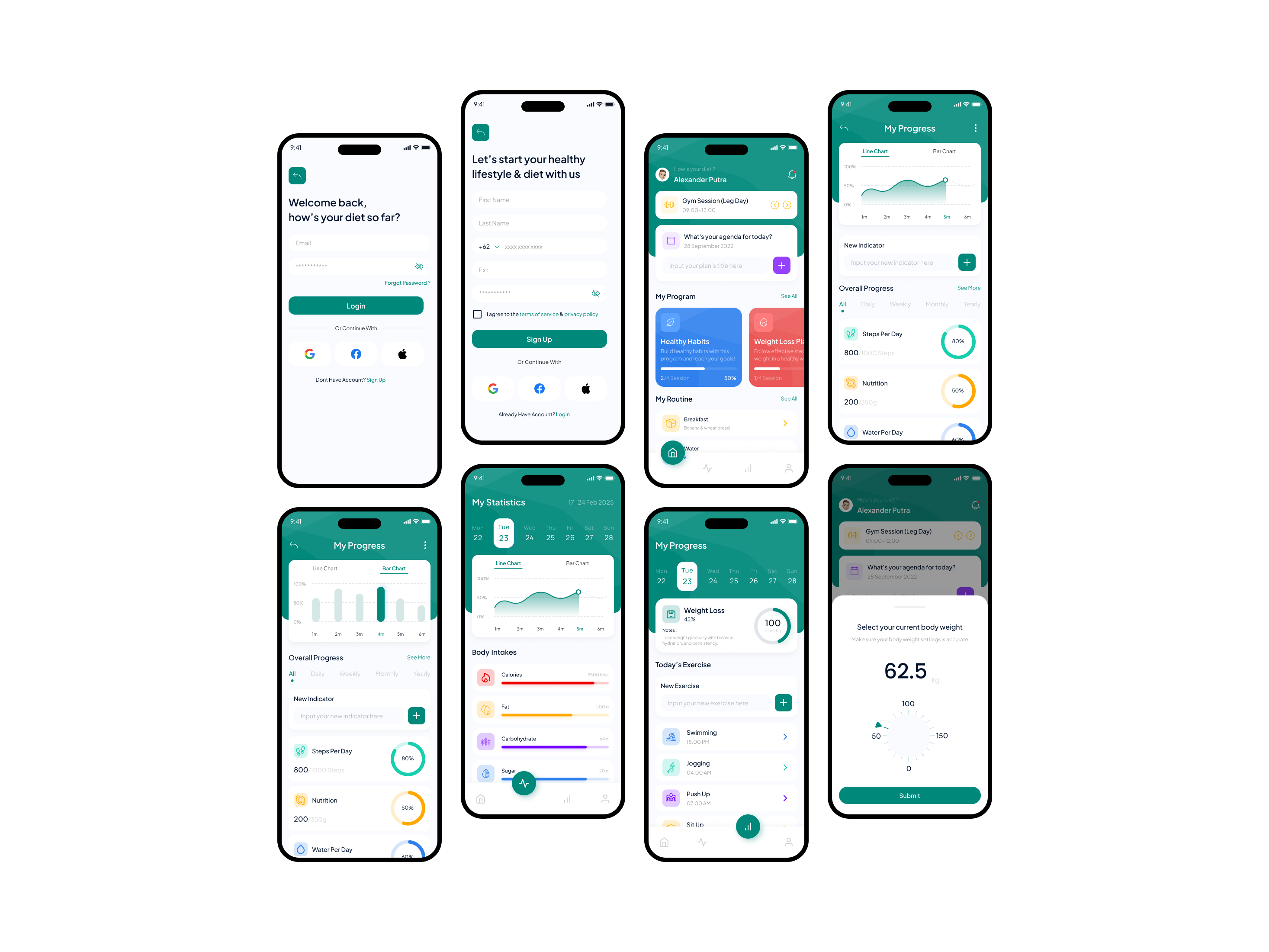 Leantrack - Weight & Health Tracker Mobile App app fitness gym health healthy mobile mobile app tracker uiux uiuxdesign website weight weight loss