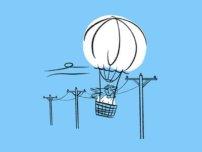 "Is that good" 🎈💨 design doodle funny hot air balloon illo illustration lol meme powerlines sketch