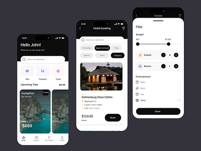 Travel Booking App app best design booking app clean ui design designing figma modern desigm modern design popular app travel app uiux user friendly design