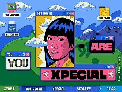 You are XPecial colorful computer cute design geek illustration popart psychedelic retro surrealism technology typography vector vintage